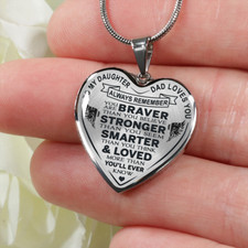 Dad to Daughter Gift - Sentiment Heart Necklace Heartfelt Keepsake Little Girl