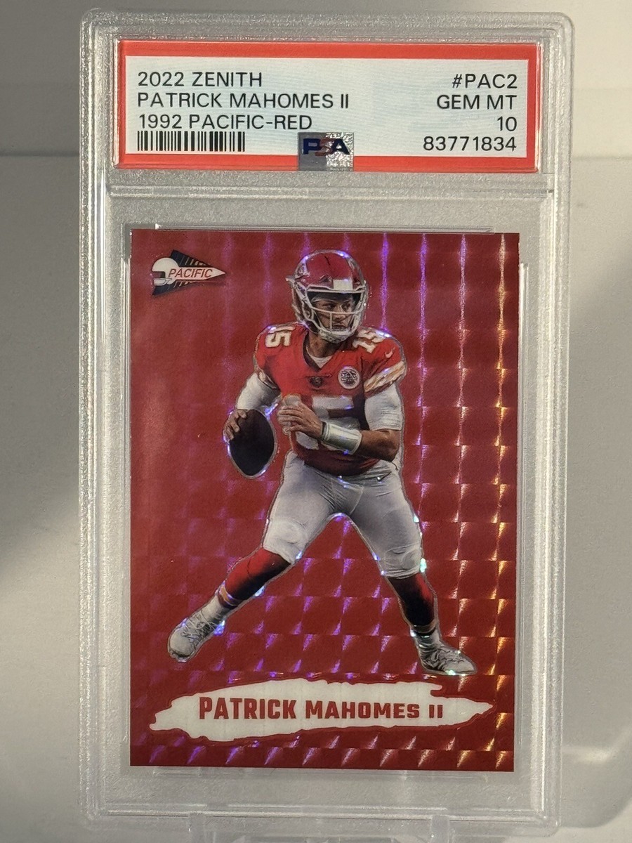 Patrick Mahomes II 2022 Panini Zenith 1992 Pacific PAC2 Red PSA 10