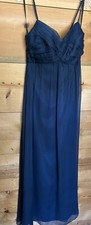 Anthropologie BHLDN Bridgett Maxi Dress Light Navy Womens Size Medium Chiffon