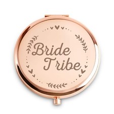 Bridesmaid Gifts Bride Tribe Personalized Compact Makeup Mirrors for Bachelor...