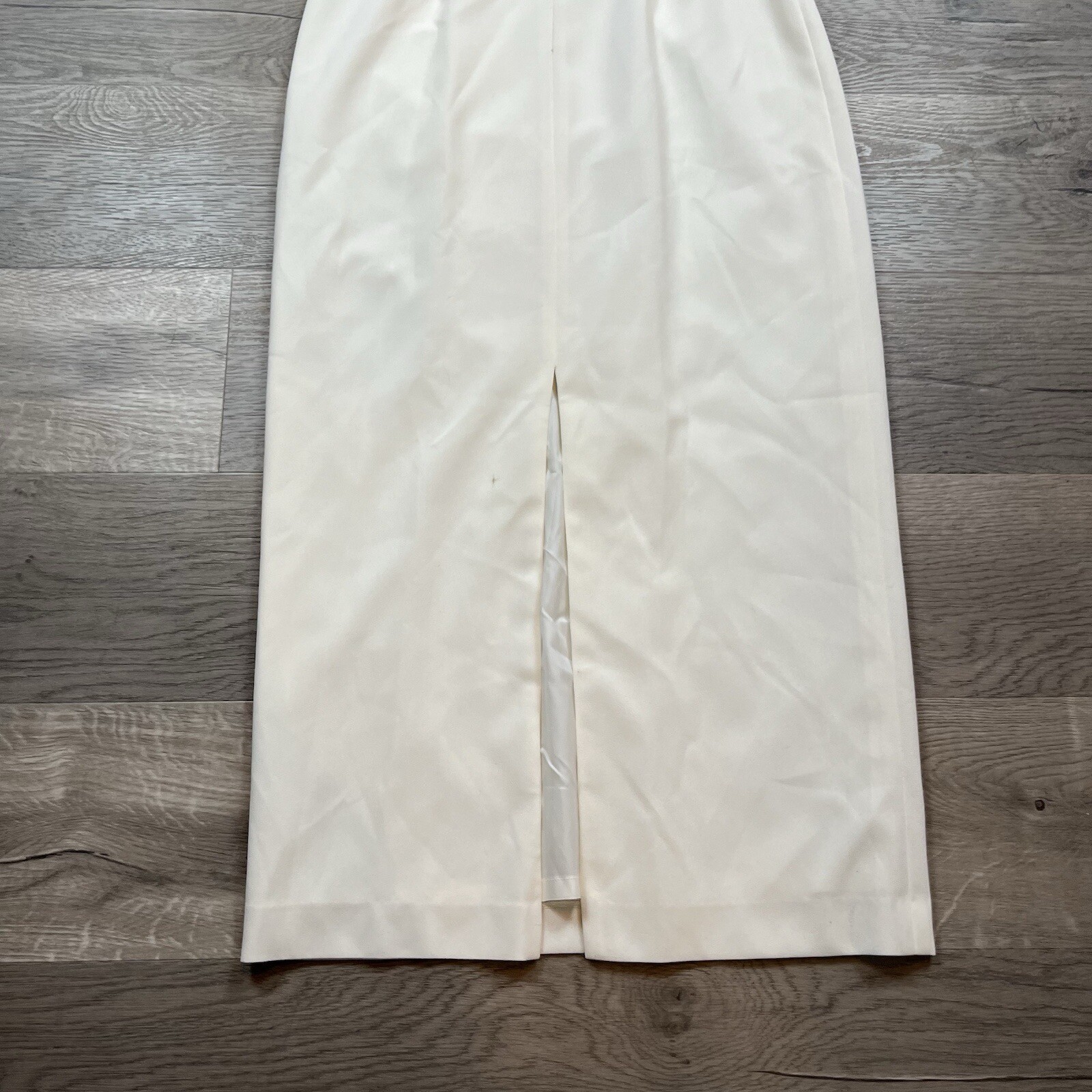 Vintage 90’s Laundry Shelli Segal Dress Women Off White 100% Polyester Size 10 thumbnail 9