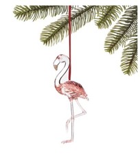 Florida Flamingo Acrylic Ornament - 7  Tall Clear/Pink