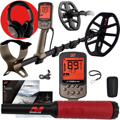 Minelab X-Terra Elite Multi-Frequency Metal Detector, Headphones, Pinpointer