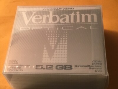 New Lot of 7 Verbatim Magneto Optical Disks 5.2 GB CCW Format WORM Free Shipping