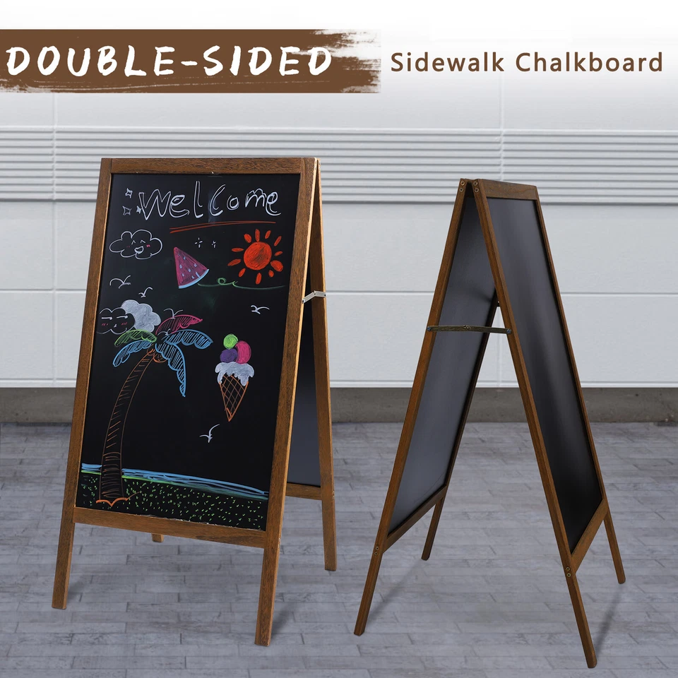Magnetic Chalkboad Dual Side Sidewalk A Frame Sign Message Board Sandwich Board - Image 2 of 4
