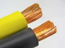 50' 2/0 WELDING BATTERY CABLE 25' BLACK 25' YELLOW 600V USA HEAVY DUTY COPPER