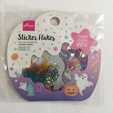Daiso Japan - Halloween - Sticker Flakes - Pumpkin Ghost Cat Candy