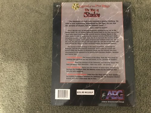 AEG: Legend of the Five Rings - Way of the Shadow NM Fantasy Flight TSR D&D D20 - Picture 2 of 2