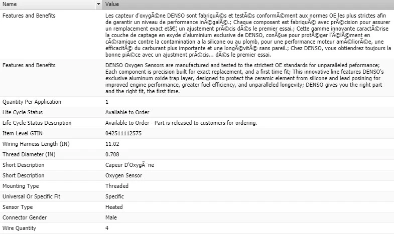 Sensor de oxígeno Denso Upstream para Ford Expedition 2005-2008 V8-5,4 L Foto 2 de 4