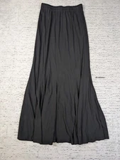 Women's Vintage Linda Lundstrom Black Slinky Midi Skirt With Tulip Style Bottom