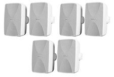 (6) Rockville WET-7020W White 70V 5.25" Commercial Indoor/Outdoor Wall Speakers