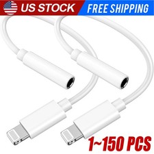 For iPhone Headphone lot Adapter Jack 8Pin to 3.5mm Aux Cord Dongle Converter