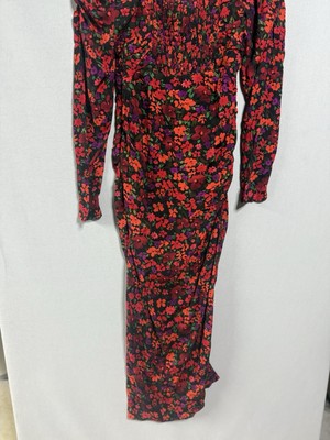 knee length dresses for ladies Tie-Neck Ruffled Floral Midi Dress main image 0