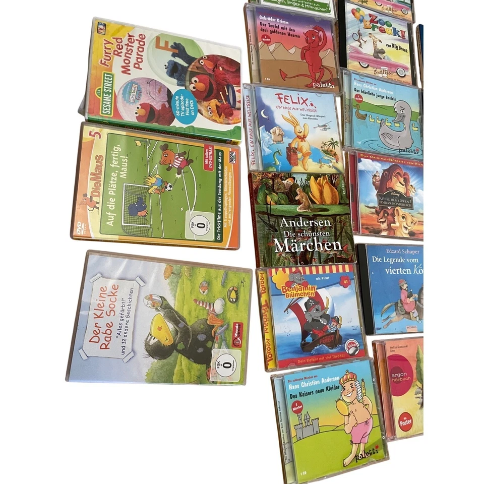 LOTE de 22 DVD y CD alemanes para niños Kinder Medien Lote Deutsche Sprach Foto 4 de 4