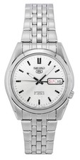 Seiko 5 Automatic 21 Jewels SNK355K1 Mens Watch Stainless Steel Silver Dial 30M