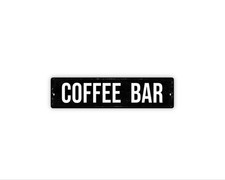 Coffee Bar Sign Metal Wall Decor for Kitchen Counter or Cafe Station, Farmhouse