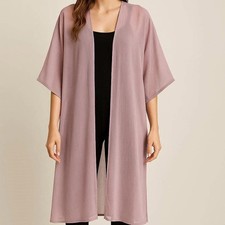 NWT Kimono One Size Mauve Pink Flowy Ethereal Cottagecore Sheer Duster Length