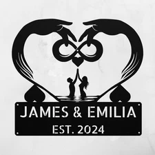 Personalized Infinite Love Metal Sign Custom Home Decor Gift for Couples