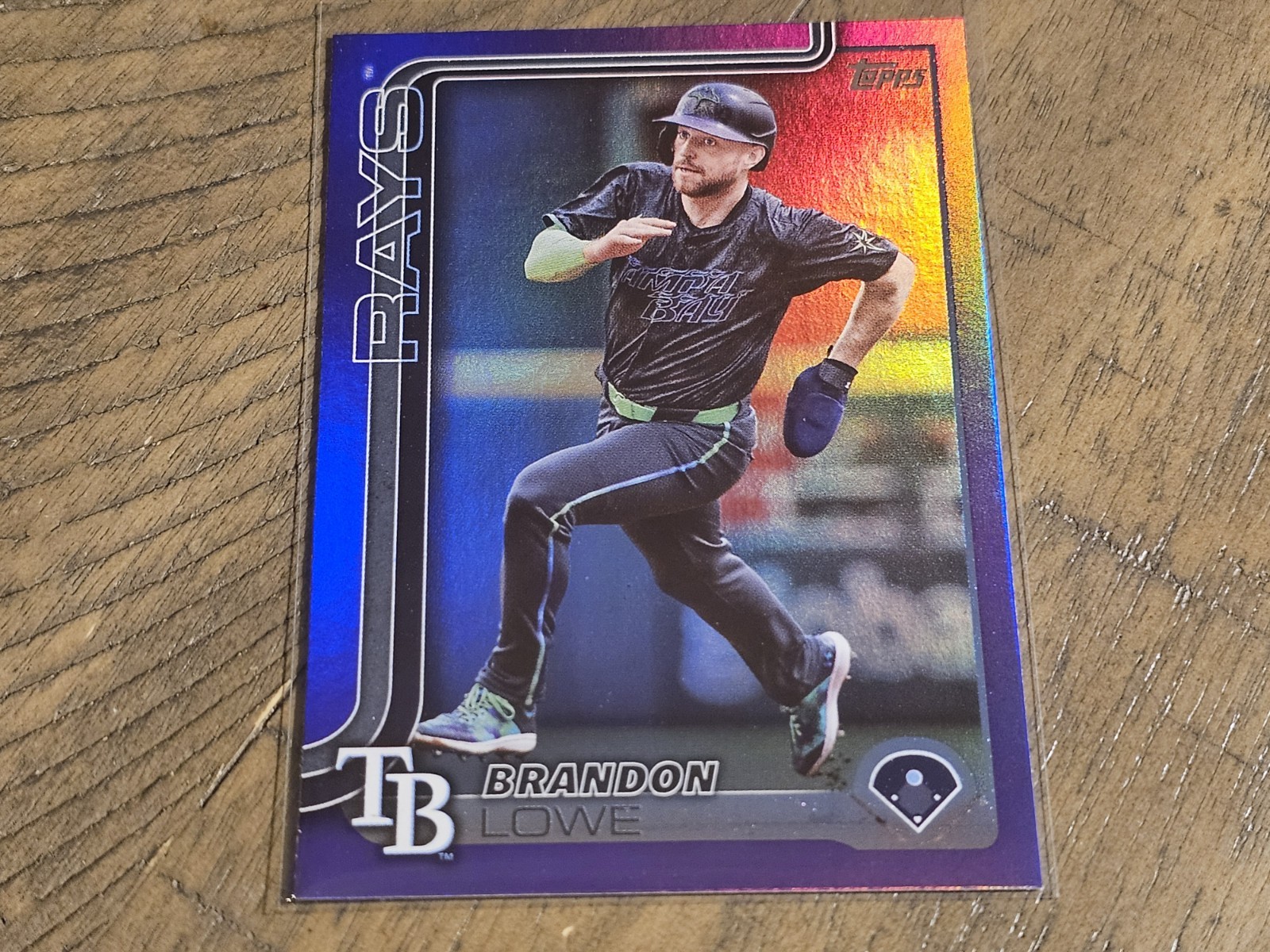 2025 Topps #153 Brandon Lowe Purple Foil SP #/250 Nmmt