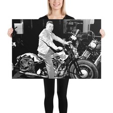 Vintage Photo Hank Murphy Molenaar Harley Knuckelhead - Hartford, CT - 24�36