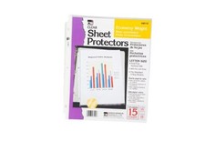 Sheet Protectors, Top Loading with Binder Holes, 2 Mils Economy Weight,