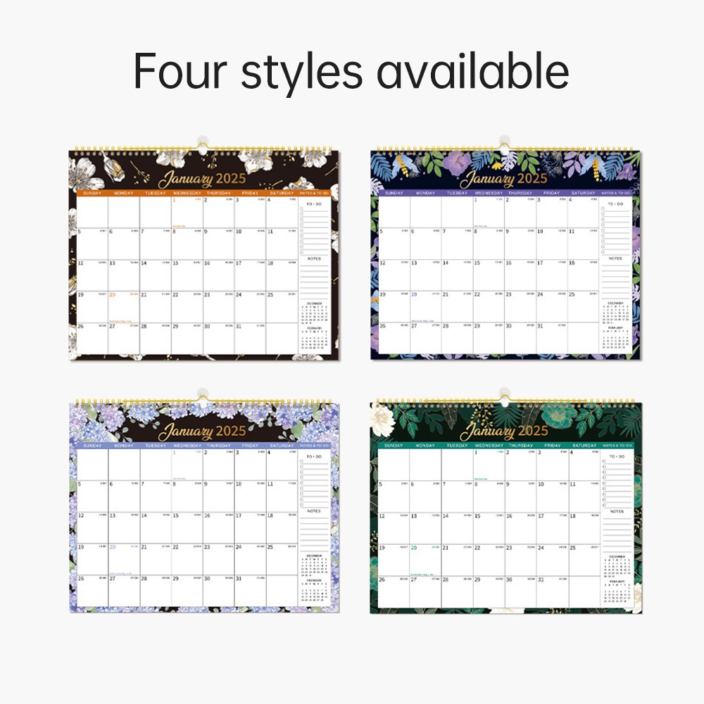 2025 Wall Calendar 12Months Hanging Calendar With Large Writing Blocks Suitable