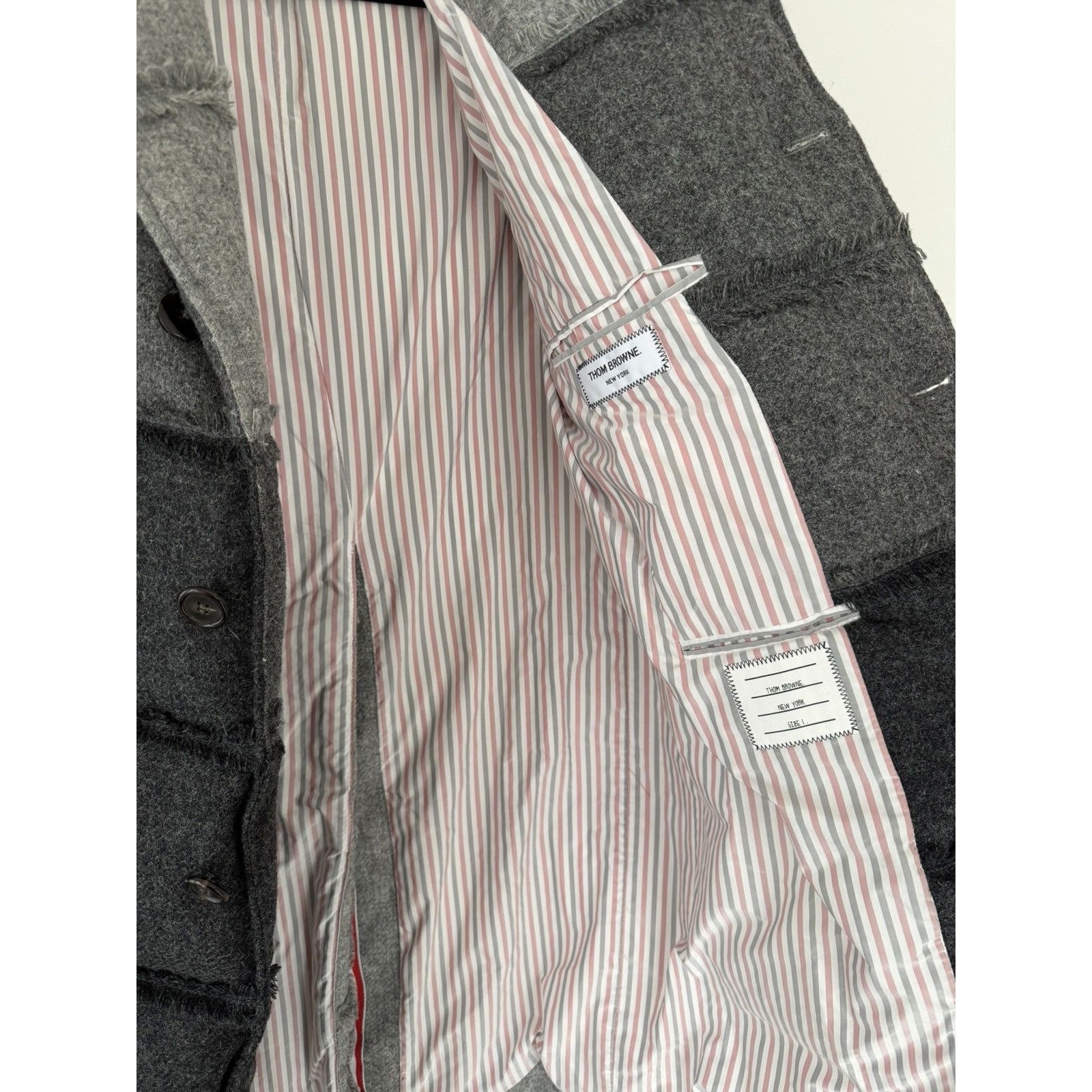 Thom Browne Patchwork Quilted Wool Coat (Size 1 F… - image 2