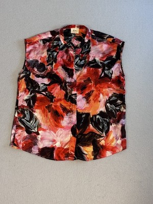 Elie Tahari floral Print Shirt Petite Small