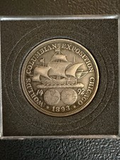 1893 Columbian Exposition Chicago .900 Silver Commemorative Half-Dollar Coin