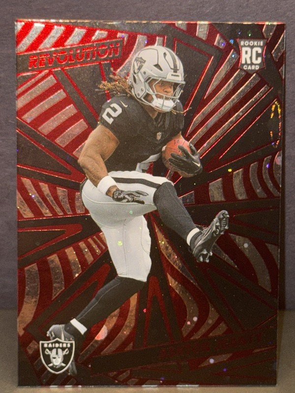 2025 Panini Revolution Ashton Jeanty Rookie Red Cosmo #202 Raiders