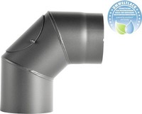 Ofenrohr-Bogen Bertrams 90° Ø 150 Mm Senotherm Uht-Hydro Gussgrau Mit TüRe