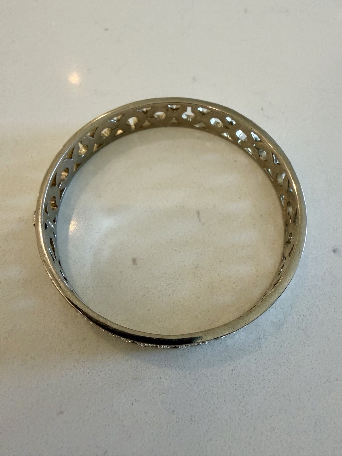 Coach  Silver Tone Stackable Crystal Pavé Bangle … - image 3