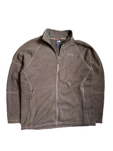 The North Face Men's Brown Full Zip Fleece Jacket Stand-Up Collar Size L - Picture 1 of 6