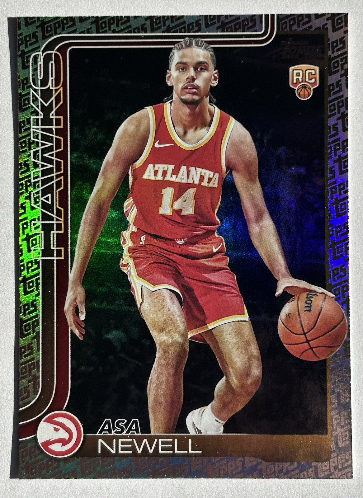 2025-26 Topps Basketball Asa Newell (RC) Rookie Topps Logo Rainbow Foil #223
