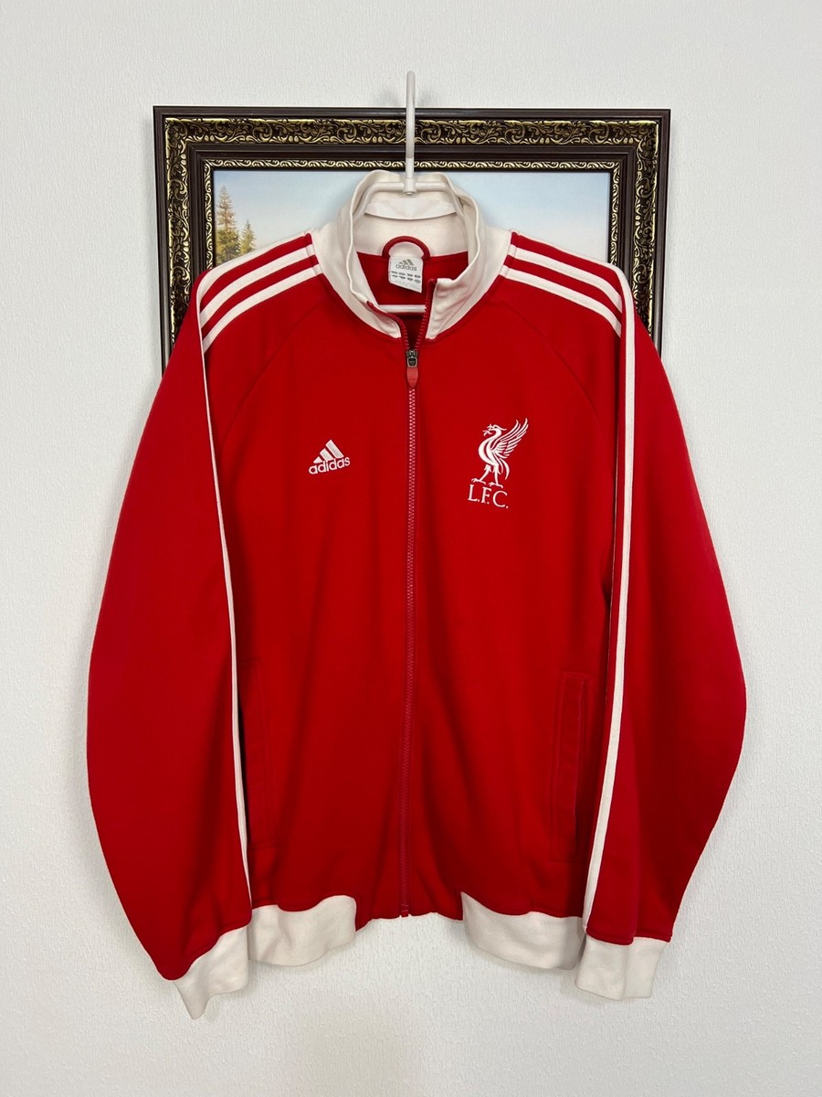 Vintage Adidas Liverpool Football Jacket Soccer Red Track Top Mens
