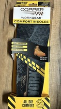 Copper Fit Work Gear Comfort Insoles W/Arch Support Men Size 8-13 Women 9.5-14.5