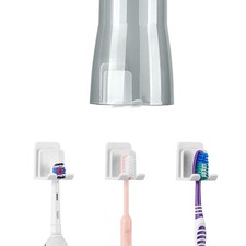 4 PCS Toothbrush Holder Wall Mounted with Cup Holder for Bathroom, Self Adhes