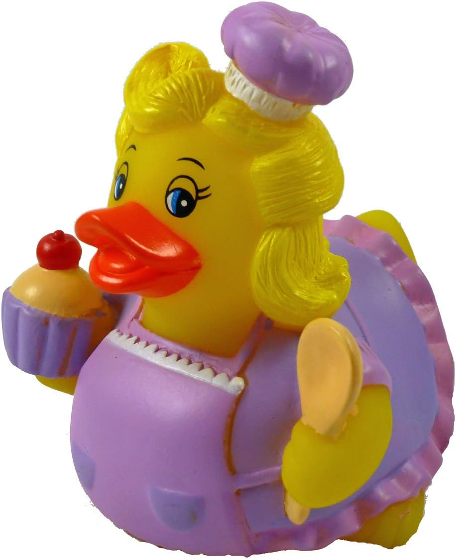 Colorful Cupcake-Themed Rubber Duck Bath Toy-image