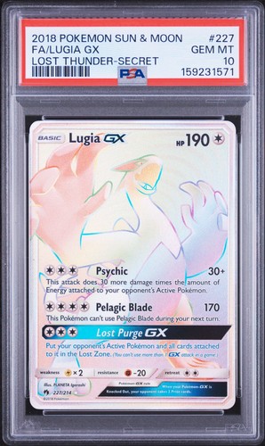 Pokemon Lugia GX #227 Sun & Moon Lost Thunder Secret Rare English PSA 10 *CERT*