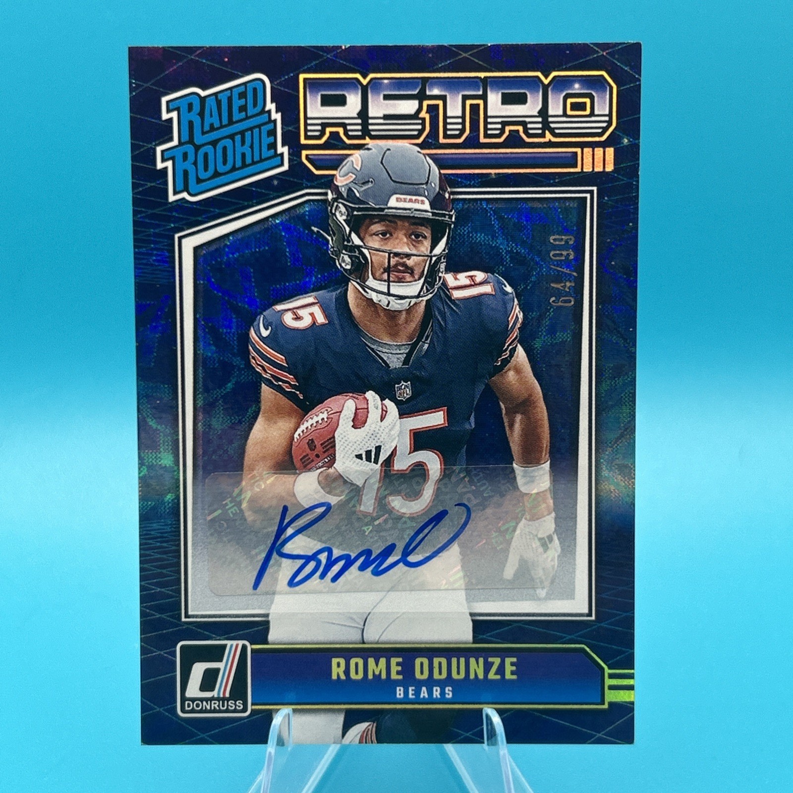 2024 Panini Donruss Football Rome Odunze Rated Rookie Retro Auto /99 No 12