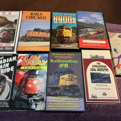 Lot Of 9 Vintage VHS Tapes Train Titles Runaway Trains, Rails Chicago And More