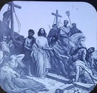 Christ Arriving at Mt. Calvary, Steuben, Magic Lantern Glass Slide