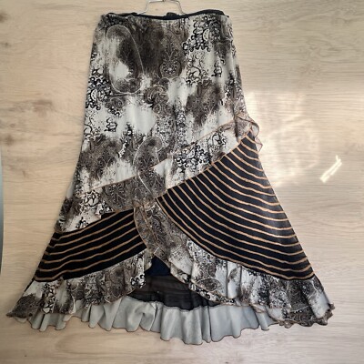 Sonia Fortuna Firenze long skirt with printed ruffles Size X-LARGE  Pre-Owned