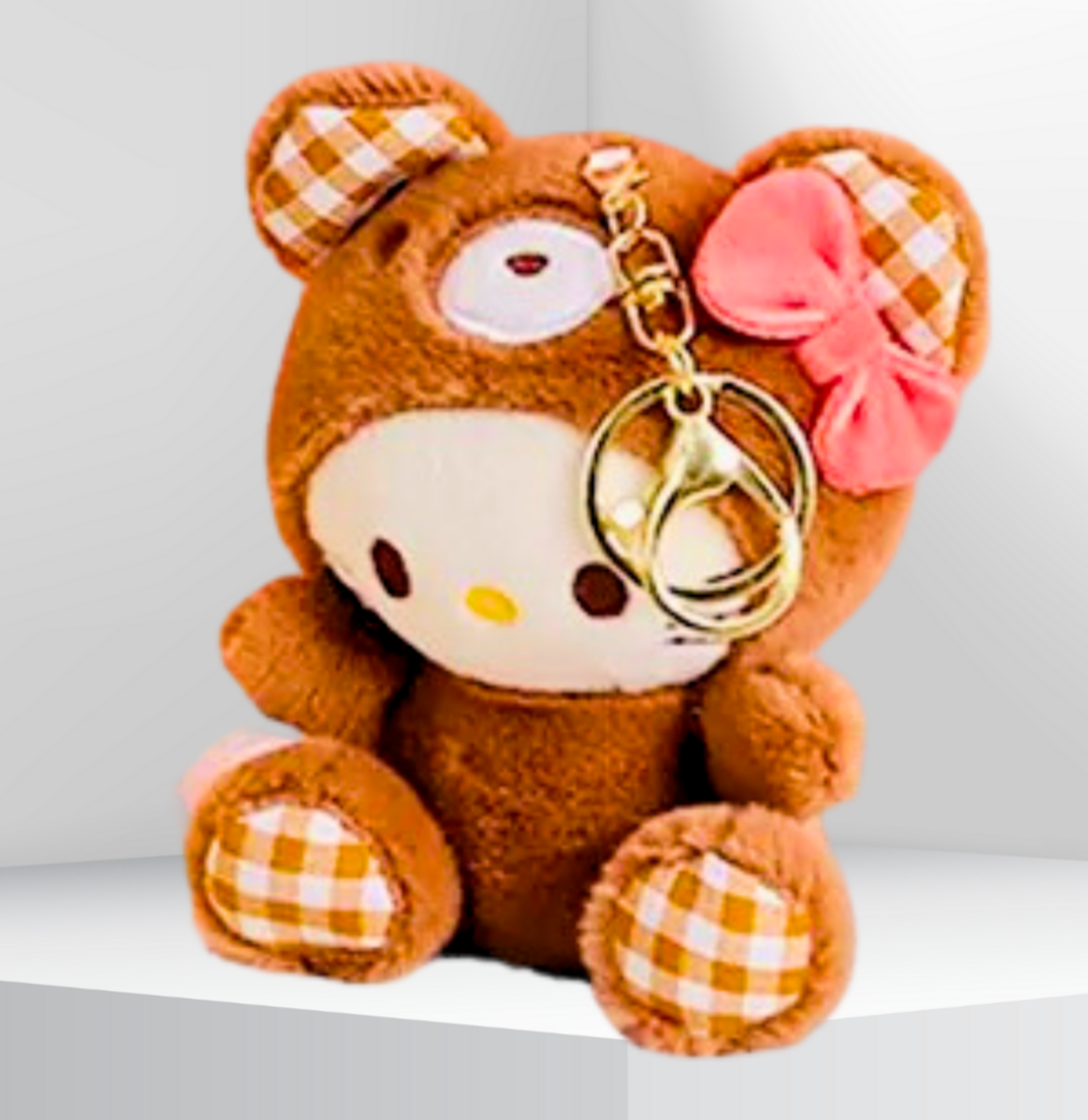 Sanrio Hello Kitty Bear Costume Mascot Plush Keychain Dangler