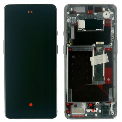 OnePlus 7T display module oled touchscreen frame digitizer glass frosted silver