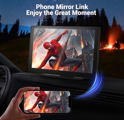 9" Wireless Apple CarPlay Android Auto Screen - 4K Dash Cam 1080P Backup Camera - Picture 7 of 8