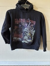 Star Wars The Clone Wars Boys Hoodie Size 10-12 Jedi Knight Black Long Sleeve