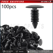 100 X 8mm Bumper Clips Auto Car Hole Plastic Rivets Fastener Fender Push Pin