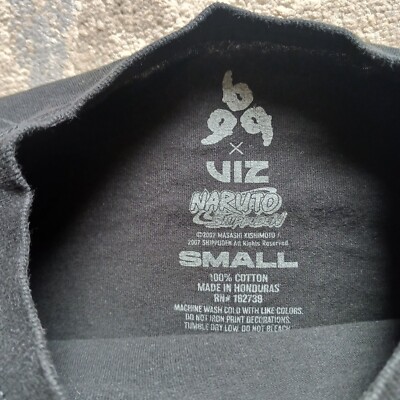 Naruto Men's Small Juice World T-Shirt 999 Club Black Graphic