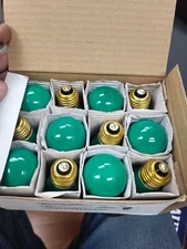 (12 Pack) 11S14/CG130/ATH Green Sign Bulb 11 Watt S14 Medium Base